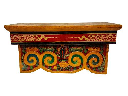 Tibetan Ritual Foldable Table, Traditional Color Painted