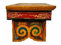 Tibetan Ritual Foldable Table, Traditional Color Painted