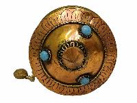 Hand Held Prayer Wheel, Buddhist Handmade Prayer Wheel With Mantra And Pancha Buddha Carved