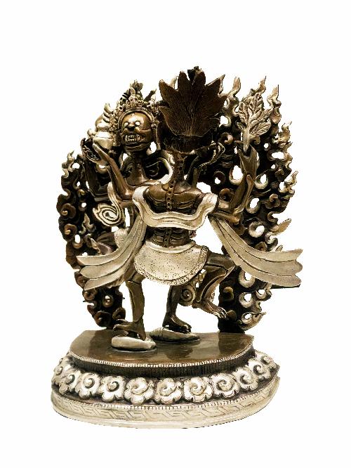 [citipati], Buddhist Handmade Statue, [silver And Chocolate Oxidized]