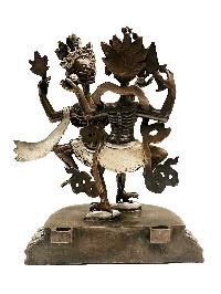 [citipati], Buddhist Handmade Statue, [silver And Chocolate Oxidized]