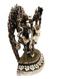 [citipati], Buddhist Handmade Statue, [silver And Chocolate Oxidized]