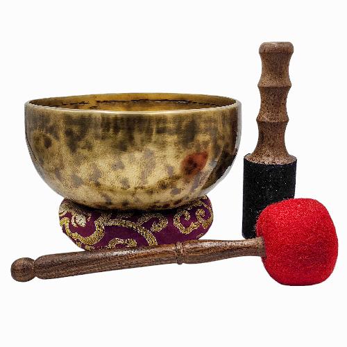 [handmade Singing Bowls], Buddhist Hand Beaten, Antique Finishing, [select Accessories]