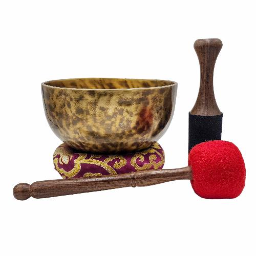 [handmade Singing Bowls], Buddhist Hand Beaten, Antique Finishing, [select Accessories]