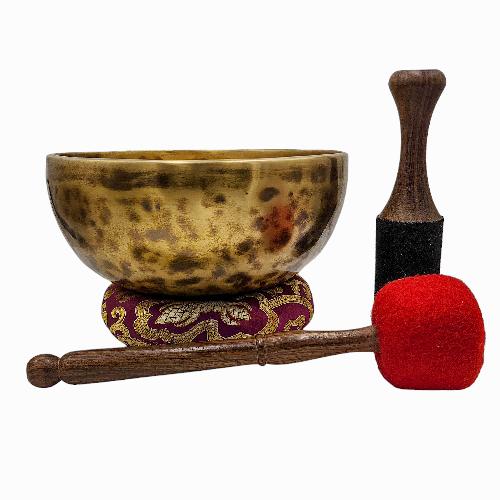 [handmade Singing Bowls], Buddhist Hand Beaten, Antique Finishing, [select Accessories]