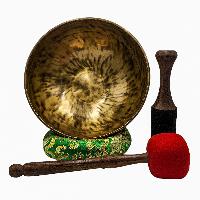 [handmade Singing Bowls], Buddhist Hand Beaten, Antique Finishing, [select Accessories]
