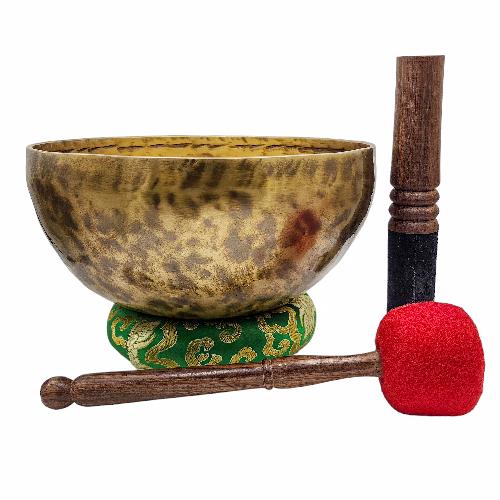[handmade Singing Bowls], Buddhist Hand Beaten, Antique Finishing, [select Accessories]