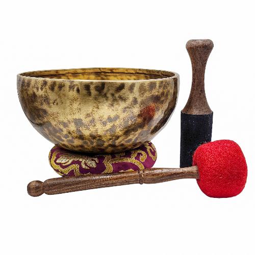 [handmade Singing Bowls], Buddhist Hand Beaten, Antique Finishing, [select Accessories]