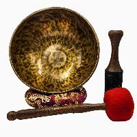 [handmade Singing Bowls], Buddhist Hand Beaten, Antique Finishing, [select Accessories]