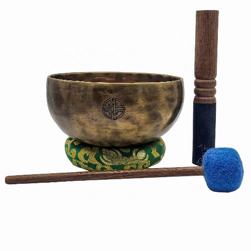 [full Moon Bowl], Buddhist Hand Beaten, Moon Carved, Antique Finishing, [select Accessories]