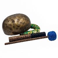 [full Moon Bowl], Buddhist Hand Beaten, Moon Carved, Antique Finishing, [select Accessories]
