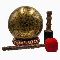 [handmade Singing Bowls], Buddhist Hand Beaten, Antique Finishing, [select Accessories]