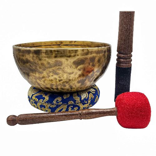 [handmade Singing Bowls], Buddhist Hand Beaten, Antique Finishing, [select Accessories]