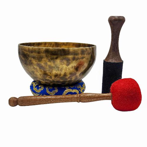 [handmade Singing Bowls], Buddhist Hand Beaten, Antique Finishing, [select Accessories]