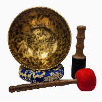 [handmade Singing Bowls], Buddhist Hand Beaten, Antique Finishing, [select Accessories]