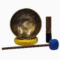 [full Moon Bowl], Buddhist Hand Beaten, Moon Carved, Antique Finishing, [select Accessories]