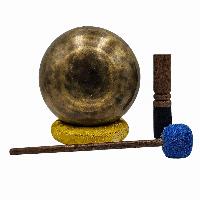 [full Moon Bowl], Buddhist Hand Beaten, Moon Carved, Antique Finishing, [select Accessories]