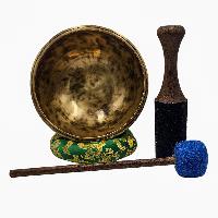 [handmade Singing Bowls], Buddhist Hand Beaten, Antique Finishing, [select Accessories]