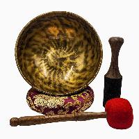 [handmade Singing Bowls], Buddhist Hand Beaten, Antique Finishing, [select Accessories]