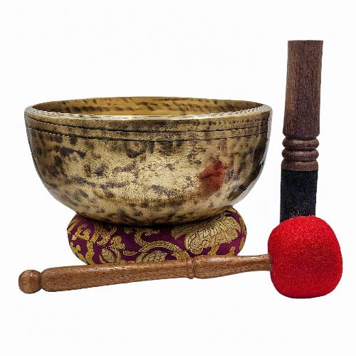 [handmade Singing Bowls], Buddhist Hand Beaten, Antique Finishing, [select Accessories]