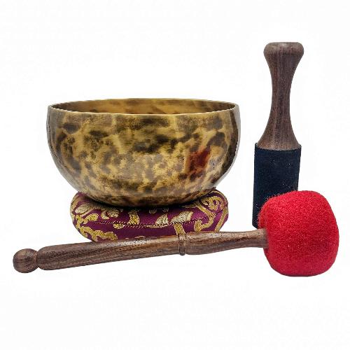 [handmade Singing Bowls], Buddhist Hand Beaten, Antique Finishing, [select Accessories]