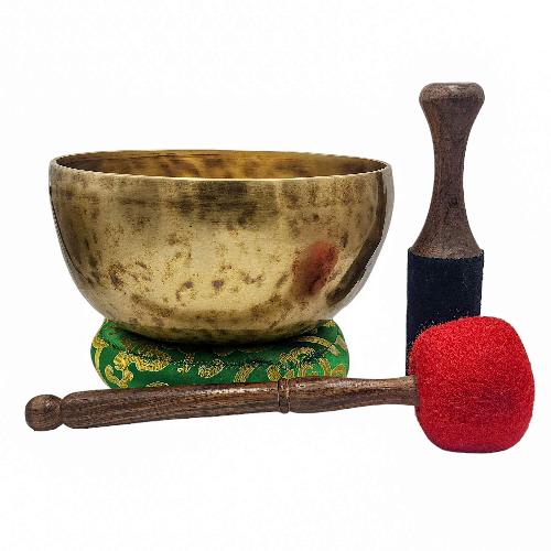 [handmade Singing Bowls], Buddhist Hand Beaten, Antique Finishing, [select Accessories]