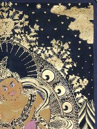 Yellow Jambhala Thangka, Buddhist Traditional Painting, Hand Painted