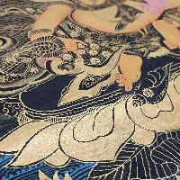 Yellow Jambhala Thangka, Buddhist Traditional Painting, Hand Painted