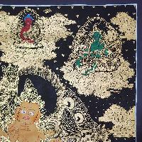 Jambhala: Namtose Thangka, Buddhist Traditional Painting, Hand Painted