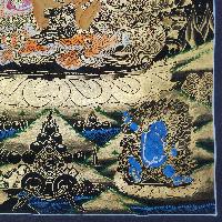 Jambhala: Namtose Thangka, Buddhist Traditional Painting, Hand Painted