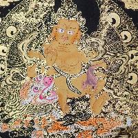Jambhala: Namtose Thangka, Buddhist Traditional Painting, Hand Painted