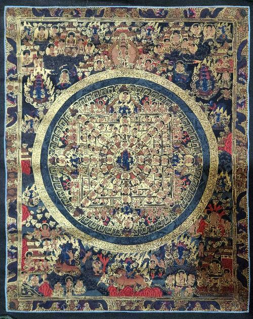Buddha Mandala Thangka, Buddhist Traditional Painting, Hand Painted