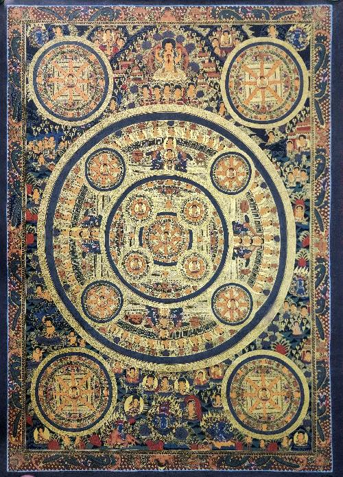 Mantra Mandala Thangka, Buddhist Traditional Painting, Hand Painted