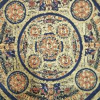 Mantra Mandala Thangka, Buddhist Traditional Painting, Hand Painted