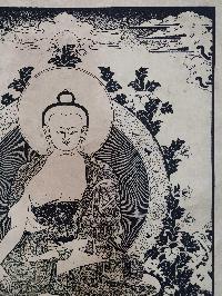 Shakyamuni Buddha Paper Thangka, Buddhist Traditional Painting, Hand Painted