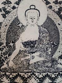 Shakyamuni Buddha Paper Thangka, Buddhist Traditional Painting, Hand Painted