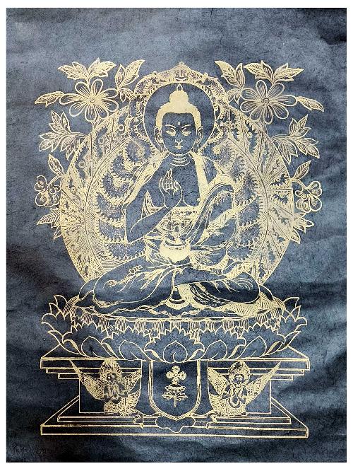 Buddha Paper Thangka, Buddhist Traditional Painting, Hand Painted