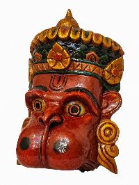[hanuman], Handmade Wooden Mask, Wall Hanging, [painted], Poplar Wood