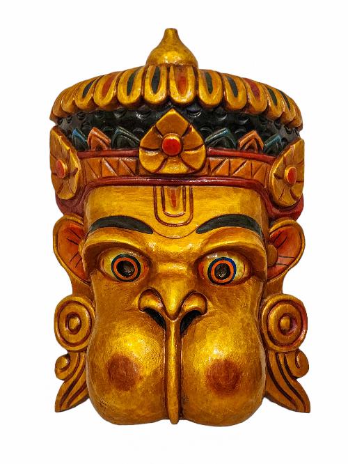 [hanuman], Handmade Wooden Mask, Wall Hanging, [painted], Poplar Wood