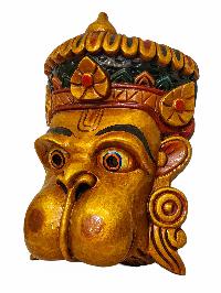 [hanuman], Handmade Wooden Mask, Wall Hanging, [painted], Poplar Wood