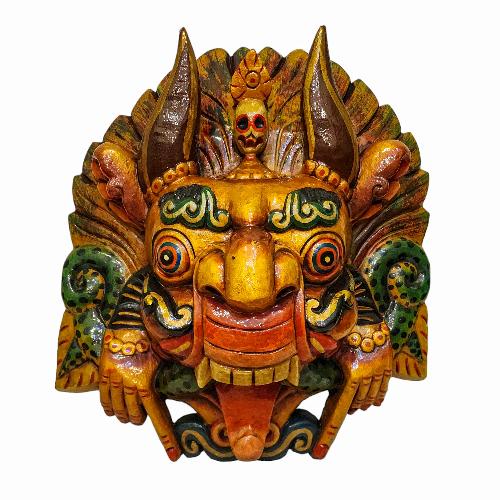[cheppu], Handmade Wooden Mask, Wall Hanging, [painted], Poplar Wood