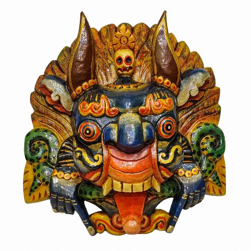 [cheppu], Handmade Wooden Mask, Wall Hanging, [painted], Poplar Wood