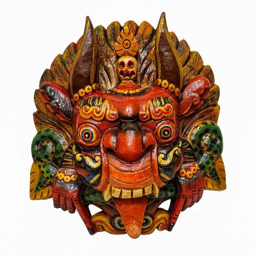 [cheppu], Handmade Wooden Mask, Wall Hanging, [painted], Poplar Wood