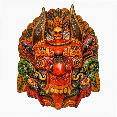 [cheppu], Handmade Wooden Mask, Wall Hanging, [painted], Poplar Wood