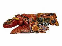 [ganesh], Handmade Wooden Mask, Wall Hanging, [painted], Poplar Wood
