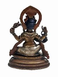 [ganesh], Buddhist Miniature Statue, [silver And Chocolate Oxidized]