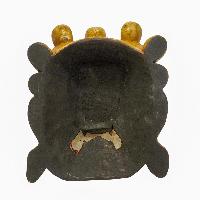 [bhairav], Handmade Wooden Mask, Wall Hanging, [painted], Poplar Wood, Mahakala Two Arms