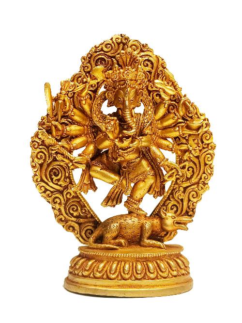 [ganesh], Buddhist Miniature Statue, [full Gold Plated]