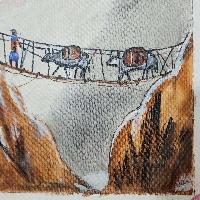 Mt. Ama Dablam [mt. Everest], Hand Painted