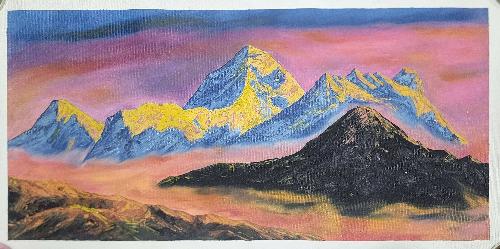 Mt. Ama Dablam [mt. Everest], Hand Painted